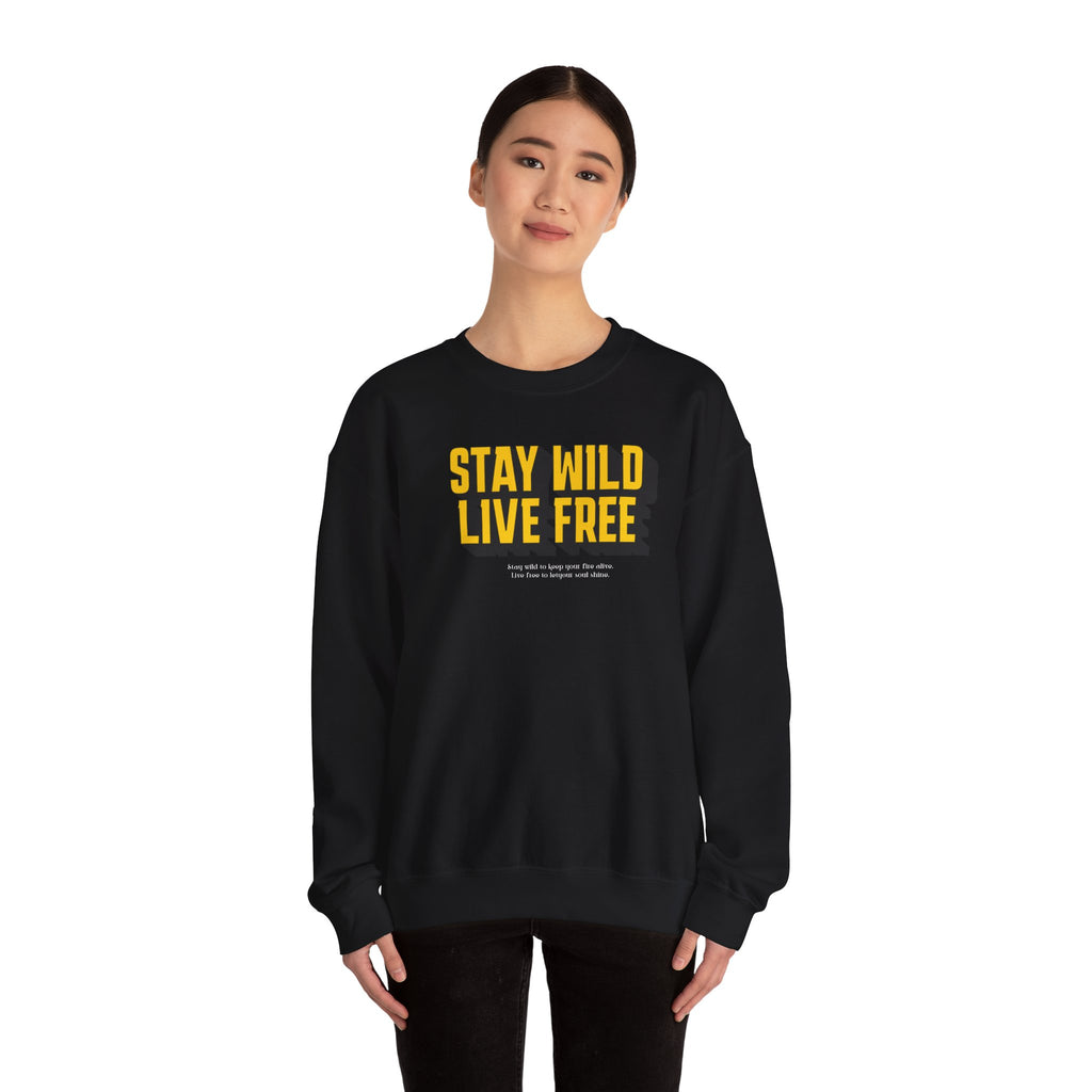 Stay Wild Live Free Sweatshirt | Unisex Outdoor Crewneck for Adventurers