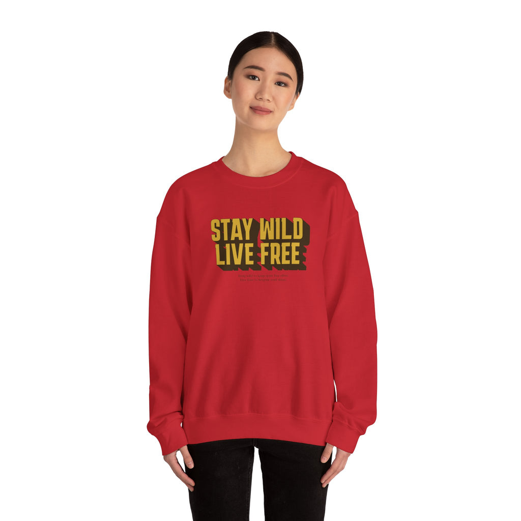 Stay Wild Live Free Sweatshirt | Unisex Outdoor Crewneck for Adventurers