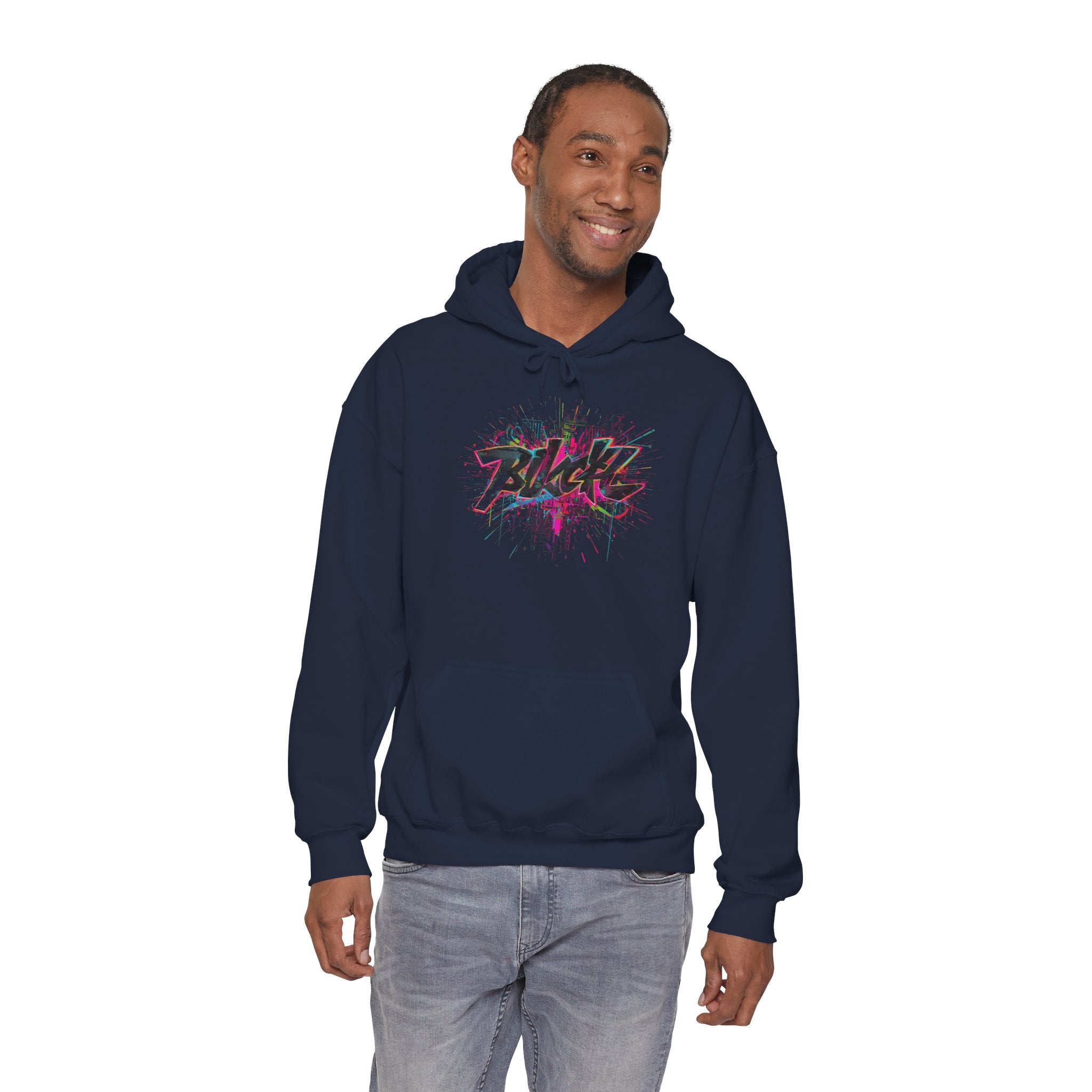 Black Graffiti Splash Hoodie | Urban Street Art Pullover