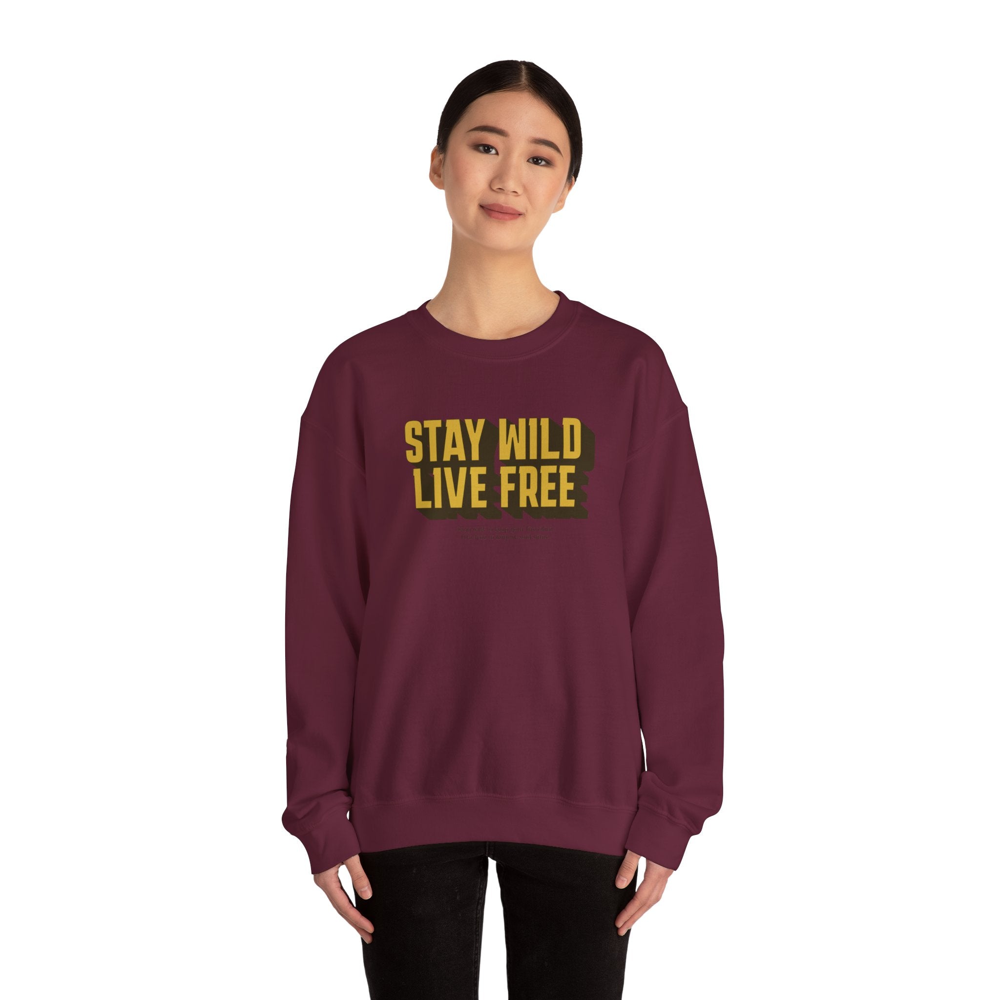 Stay Wild Live Free Sweatshirt | Unisex Outdoor Crewneck for Adventurers