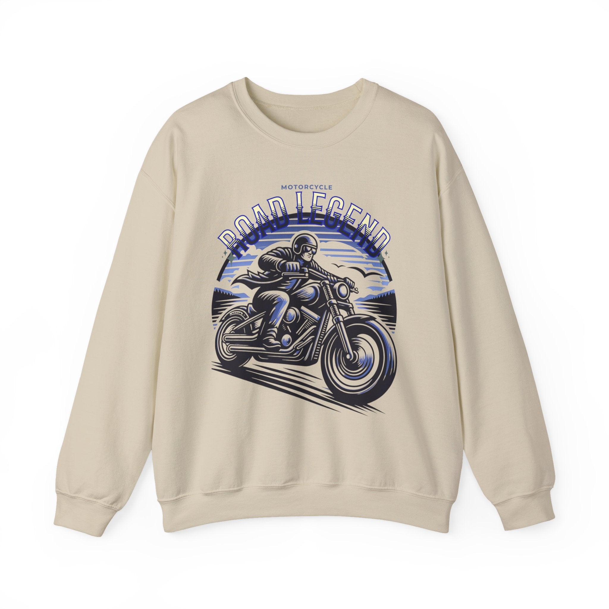 Motorcycle Road Legend Sweatshirt – Unisex Vintage Vibe Crewneck for Riders