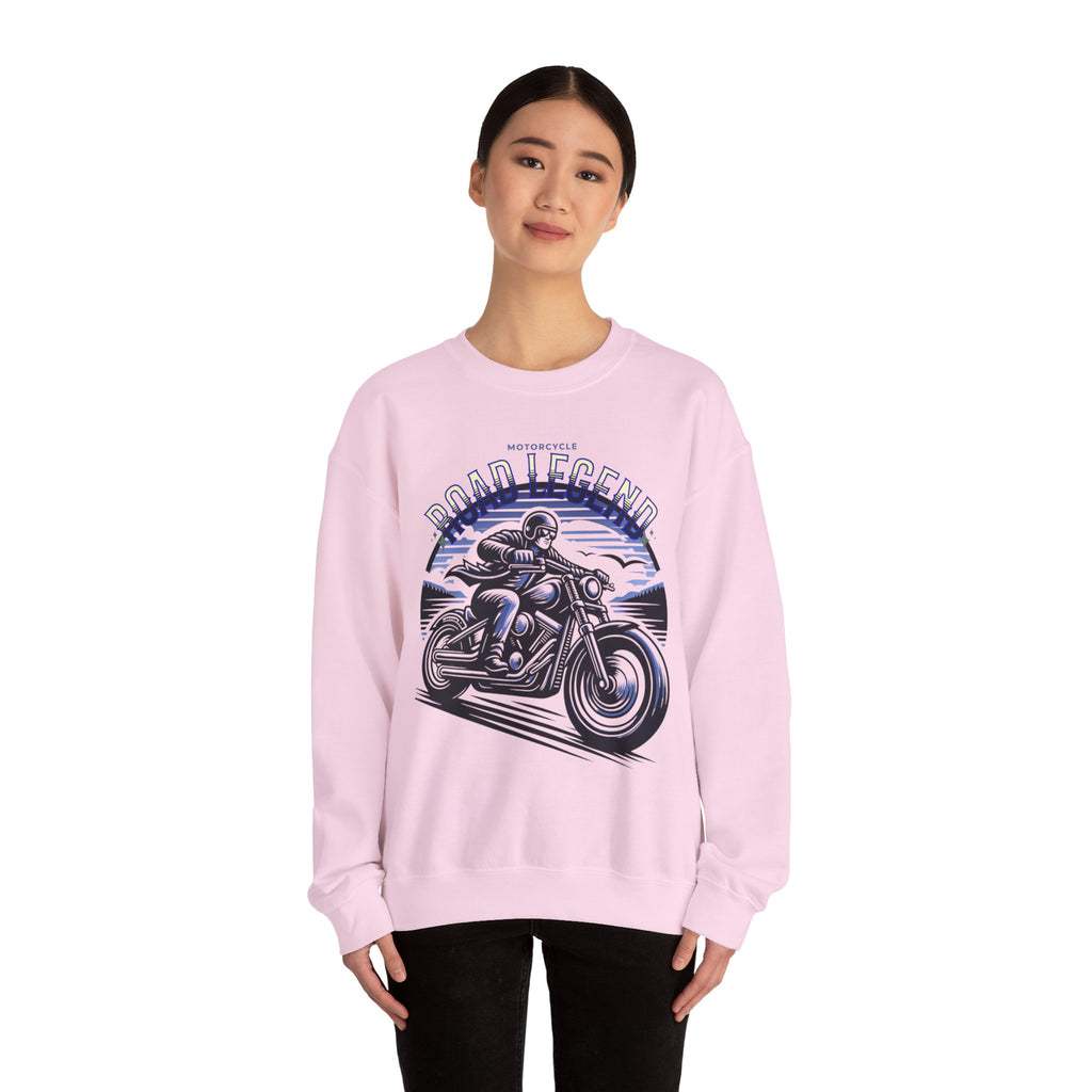Motorcycle Road Legend Sweatshirt – Unisex Vintage Vibe Crewneck for Riders