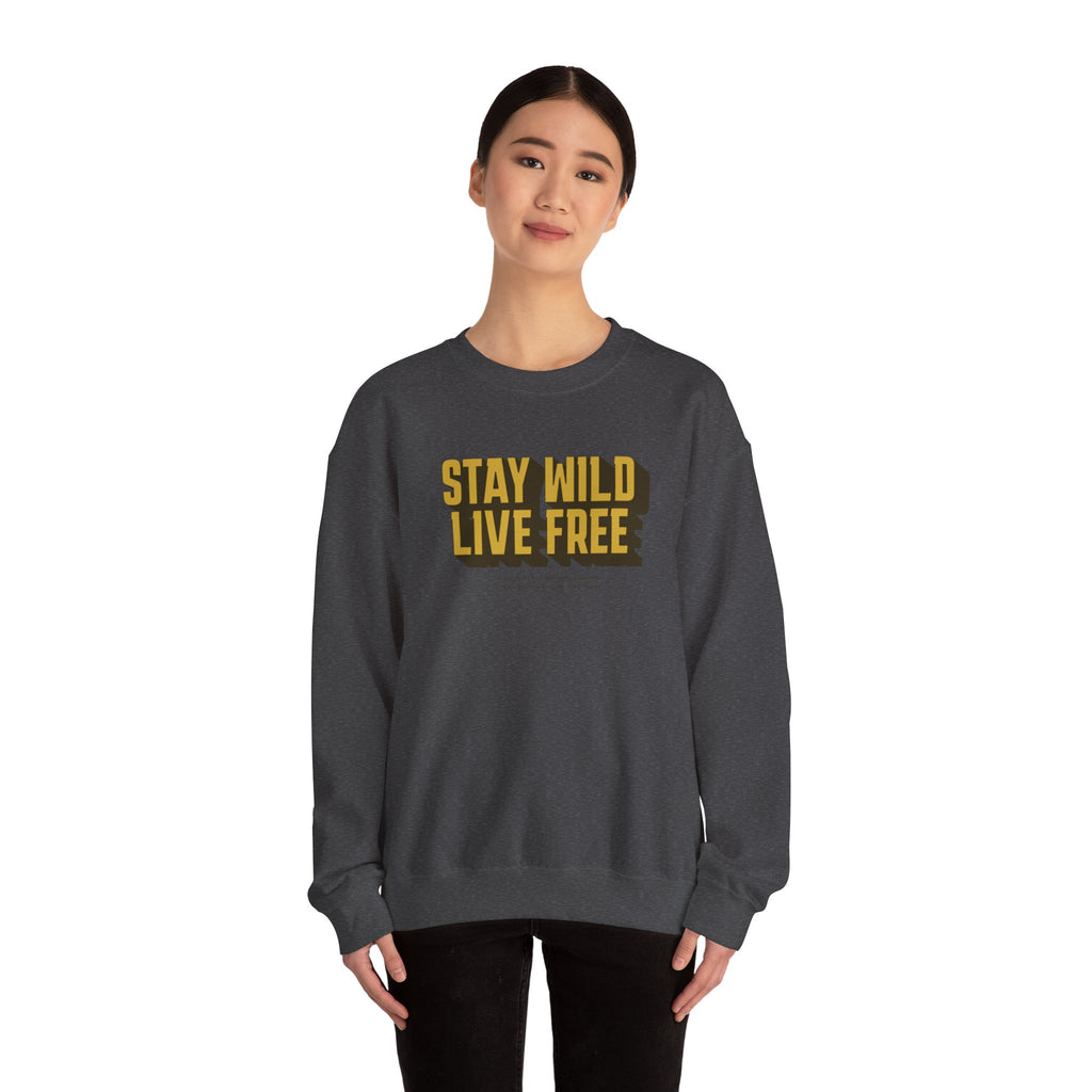 Stay Wild Live Free Sweatshirt | Unisex Outdoor Crewneck for Adventurers