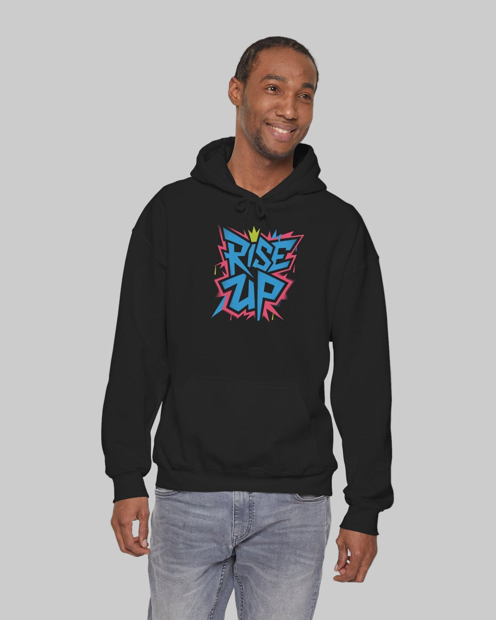 Rise Up Hoodie, Inspirational Sweatshirt, Motivational Jumper, Encouraging Pullover, Empowering Hooded Top