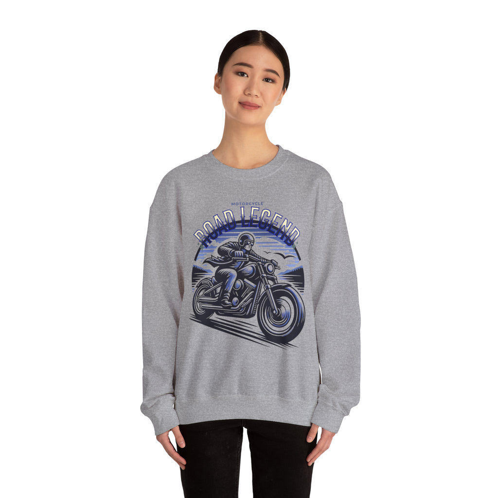 Motorcycle Road Legend Sweatshirt – Unisex Vintage Vibe Crewneck for Riders