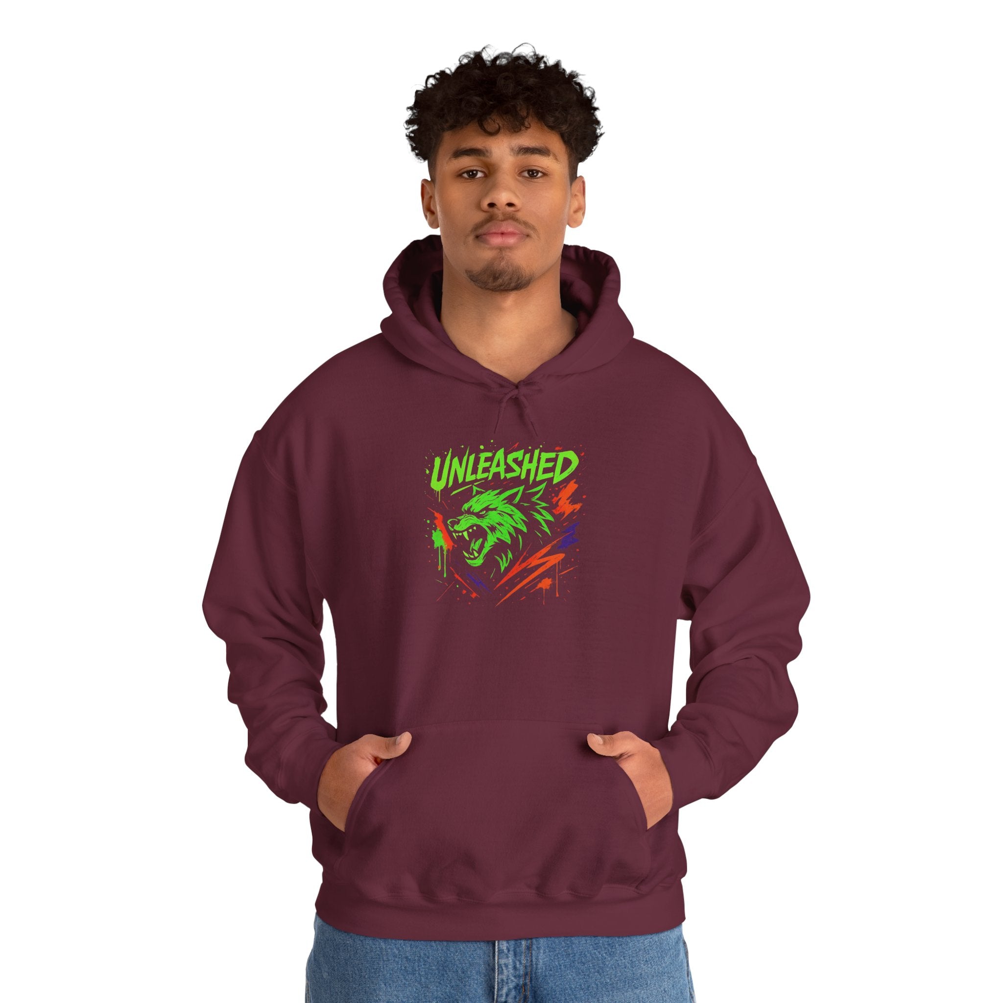 Lone Wolf Unleashed Hoodie, Wolf Lover Gift, Unisex Sweatshirt, Hooded Jumper, Nature Print Top, Animal Graphic Pullover
