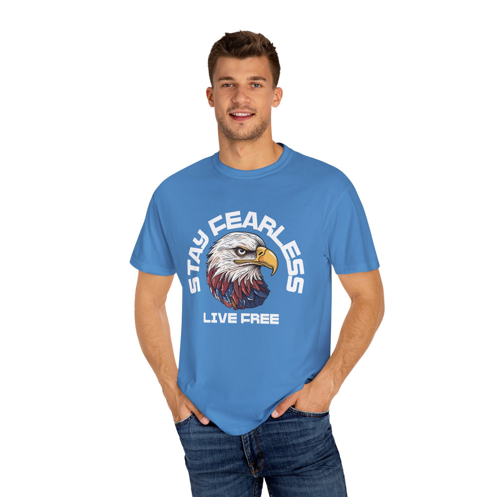 Fearless Eagle T-Shirt – Unisex “Stay Fearless, Live Free” Graphic Tee, Gift for Outdoor Lovers