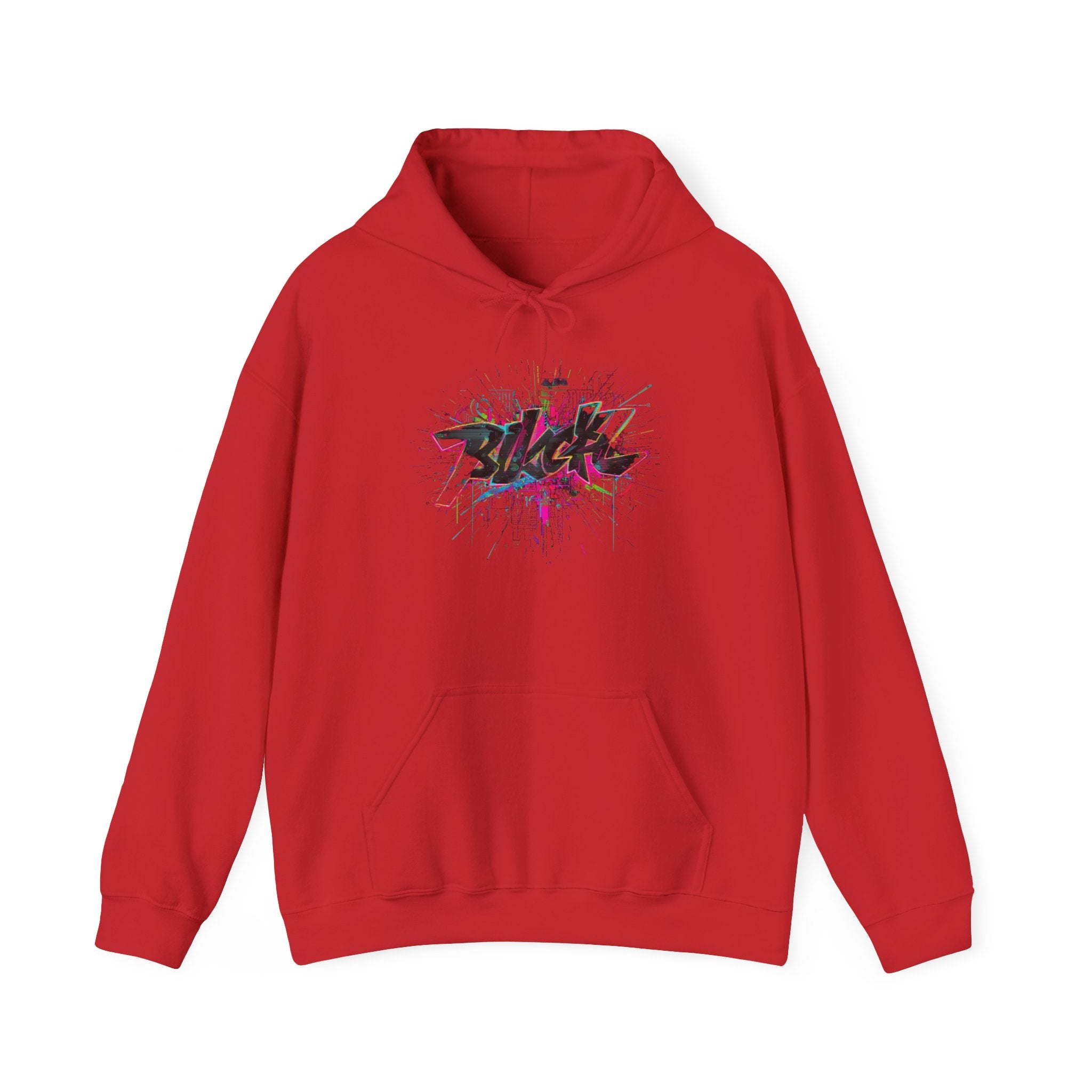 Black Graffiti Splash Hoodie | Urban Street Art Pullover