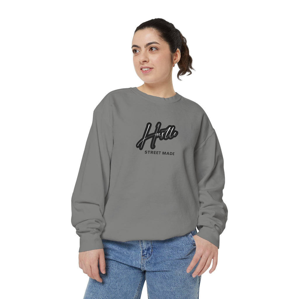 Hustle Street Mode Sweatshirt – Premium White Crewneck for Men & Women