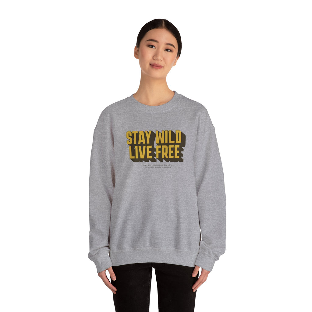 Stay Wild Live Free Sweatshirt | Unisex Outdoor Crewneck for Adventurers