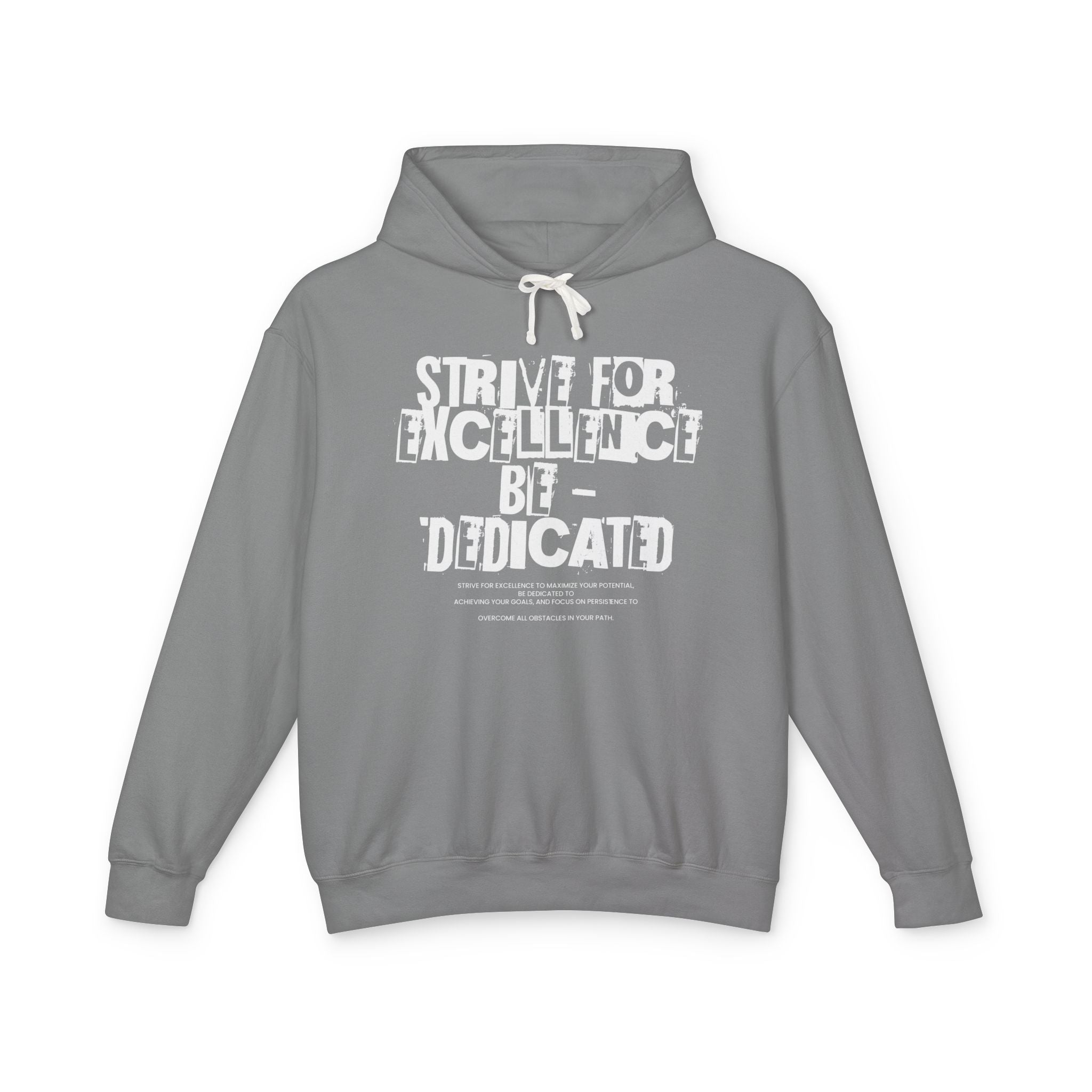 Strive for Excellence Hoodie – Motivational Unisex Pullover for Goal-Getters, Lightweight Everyday Hoodie for Gym