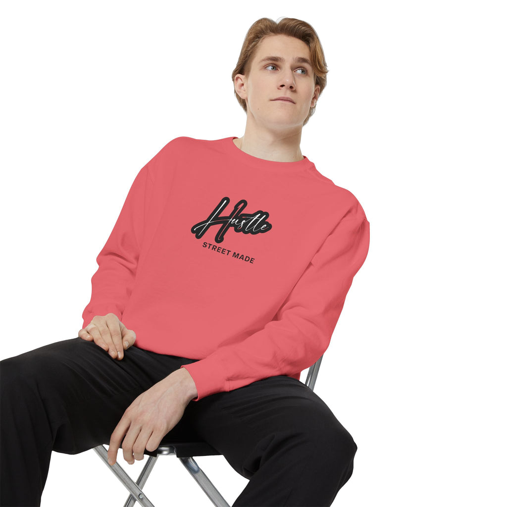Hustle Street Mode Sweatshirt – Premium White Crewneck for Men & Women