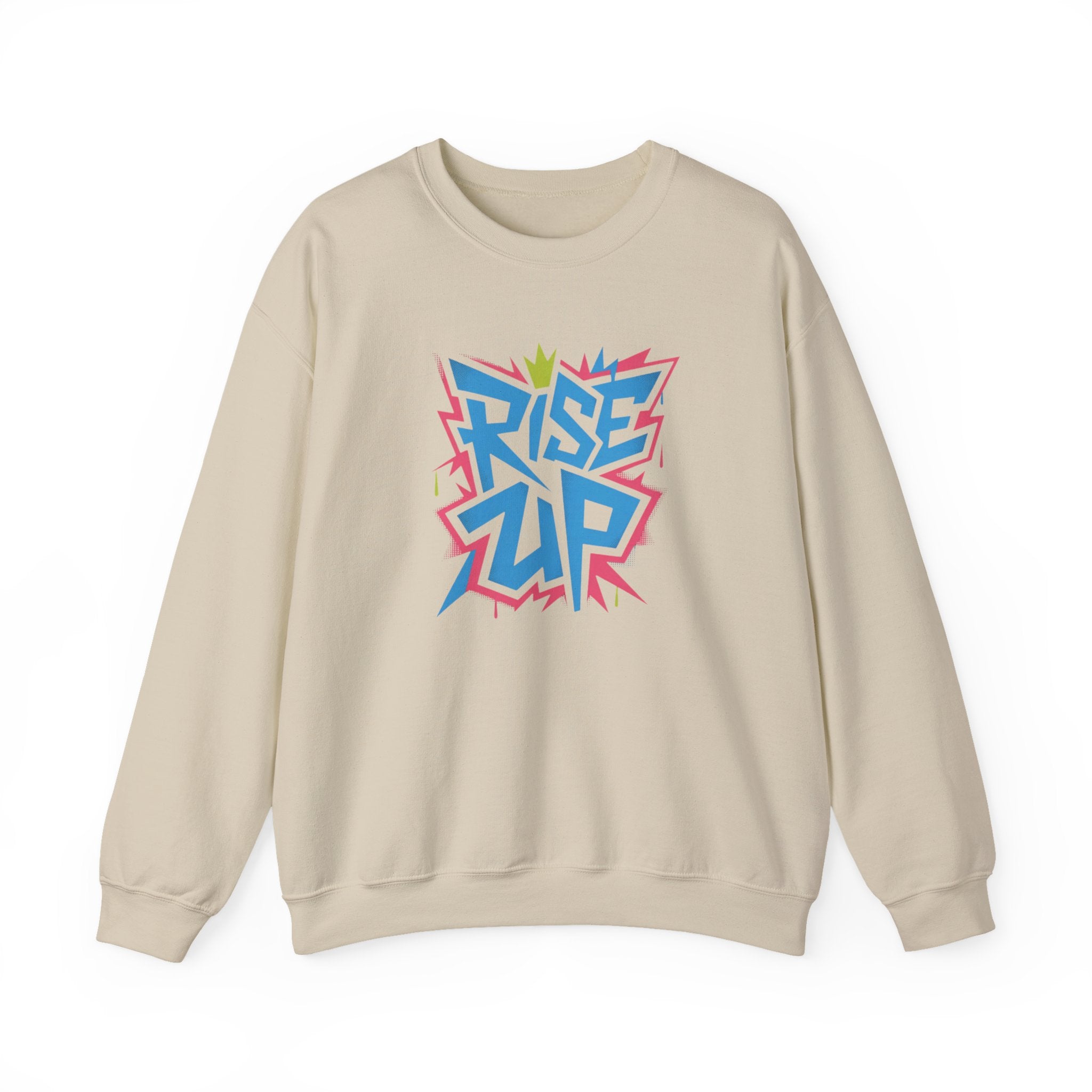 Rise Up graphic Crewneck Sweatshirt | Motivational street art design