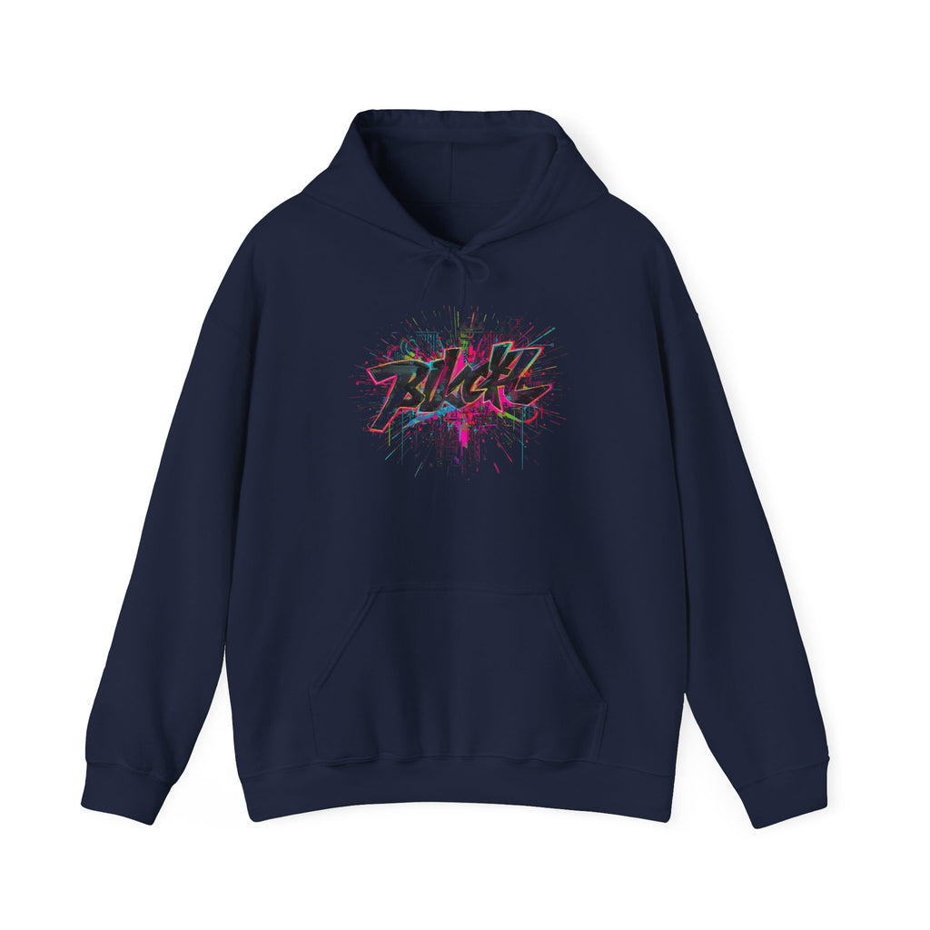 Black Graffiti Splash Hoodie | Urban Street Art Pullover