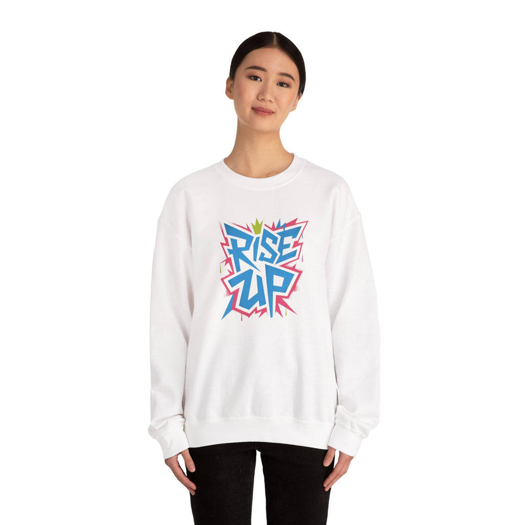 Rise Up graphic Crewneck Sweatshirt | Motivational street art design
