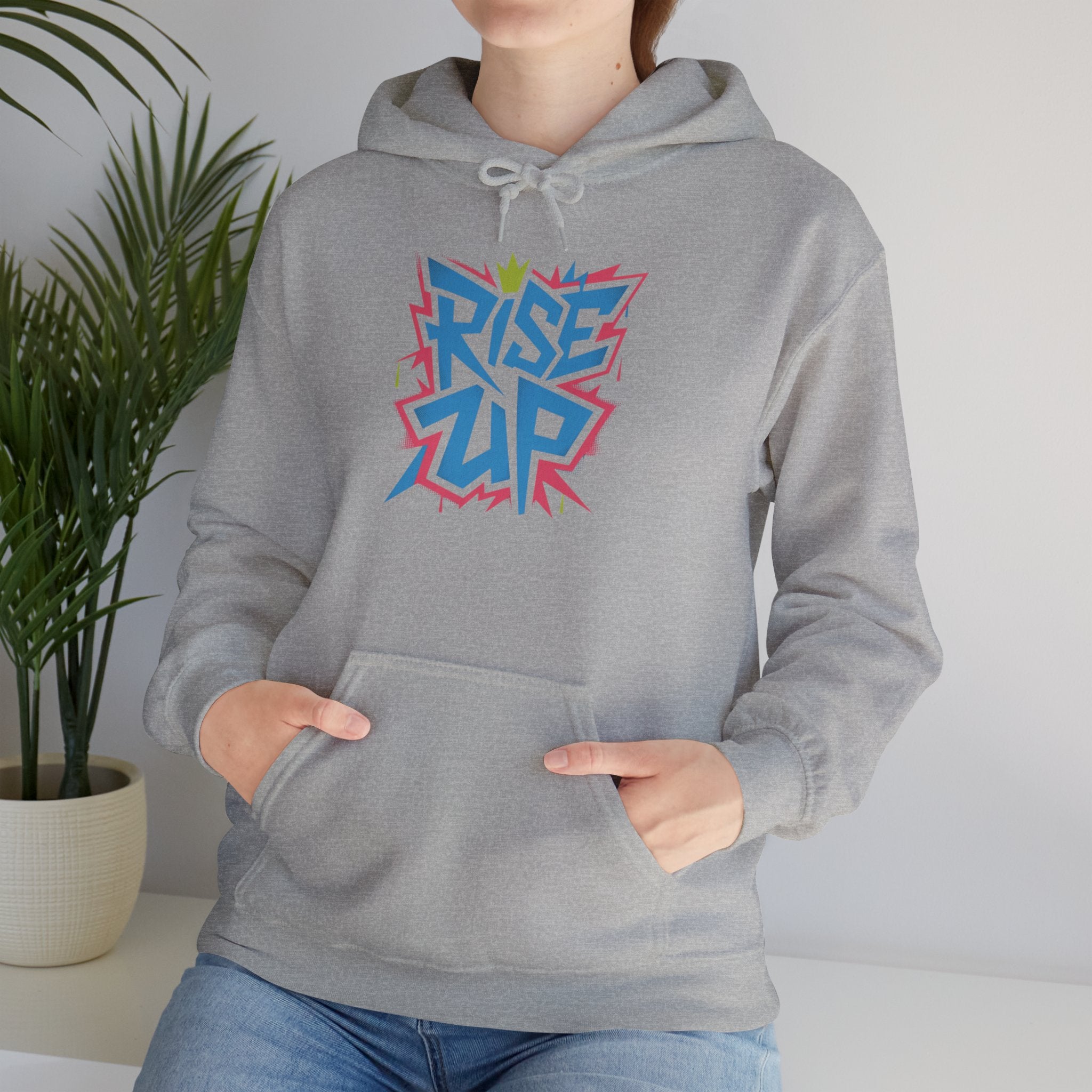 Rise Up Hoodie, Inspirational Sweatshirt, Motivational Jumper, Encouraging Pullover, Empowering Hooded Top