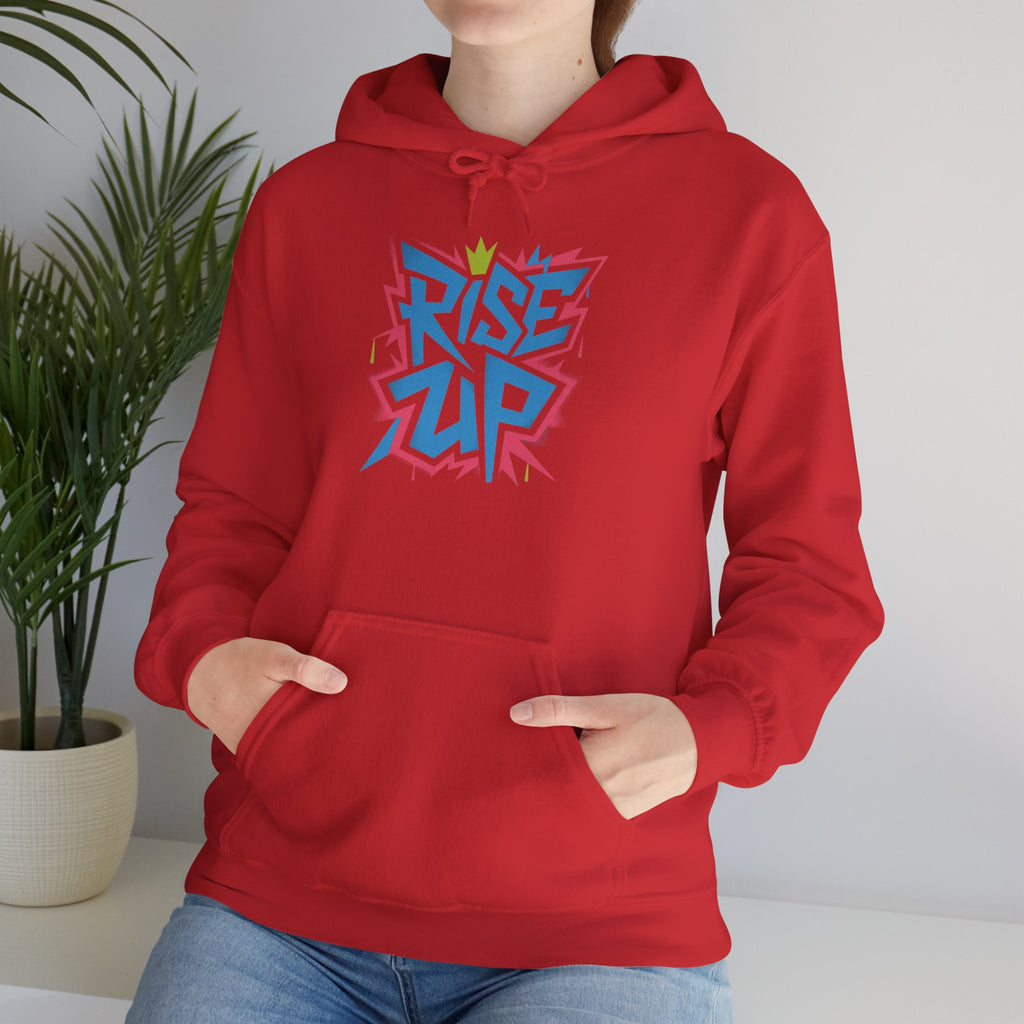 Rise Up Hoodie, Inspirational Sweatshirt, Motivational Jumper, Encouraging Pullover, Empowering Hooded Top