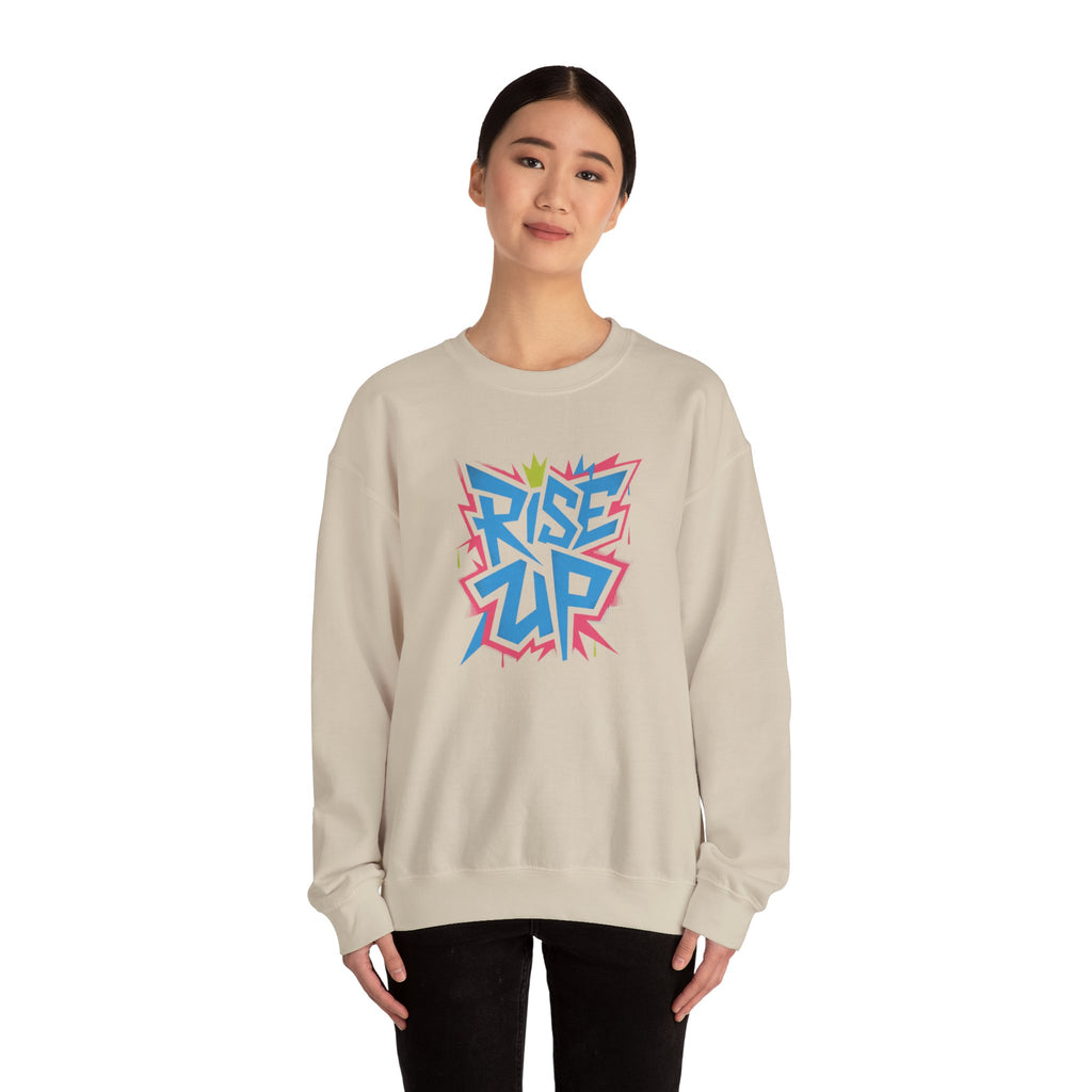 Rise Up graphic Crewneck Sweatshirt | Motivational street art design