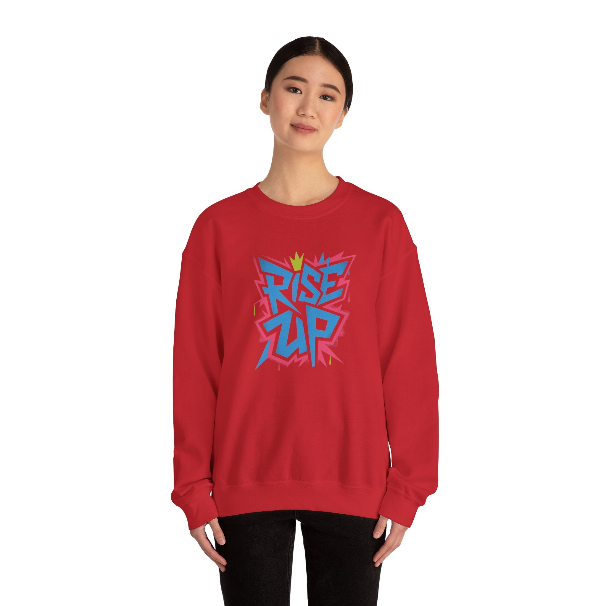 Rise Up graphic Crewneck Sweatshirt | Motivational street art design