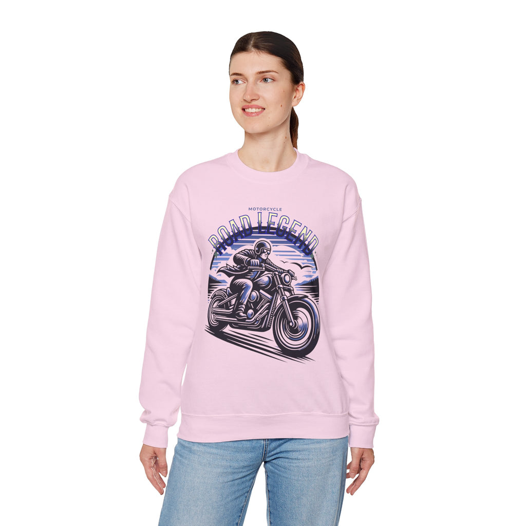 Motorcycle Road Legend Sweatshirt – Unisex Vintage Vibe Crewneck for Riders