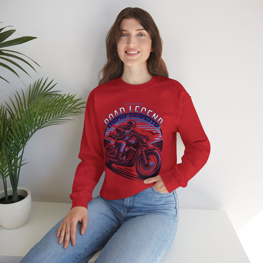 Motorcycle Road Legend Sweatshirt – Unisex Vintage Vibe Crewneck for Riders