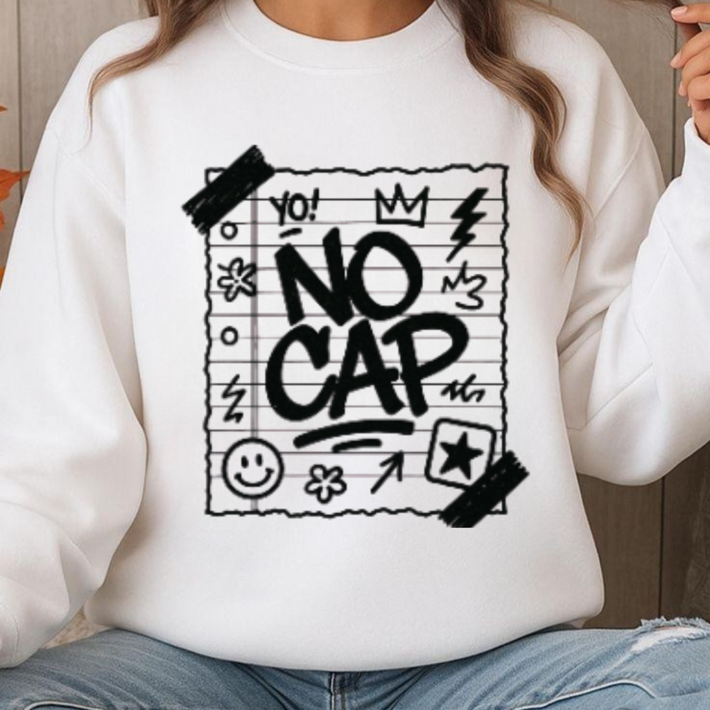NO CAP Streetwear Hoodie – Unisex Urban Graffiti Sweatshirt, Journal-Paper Style
